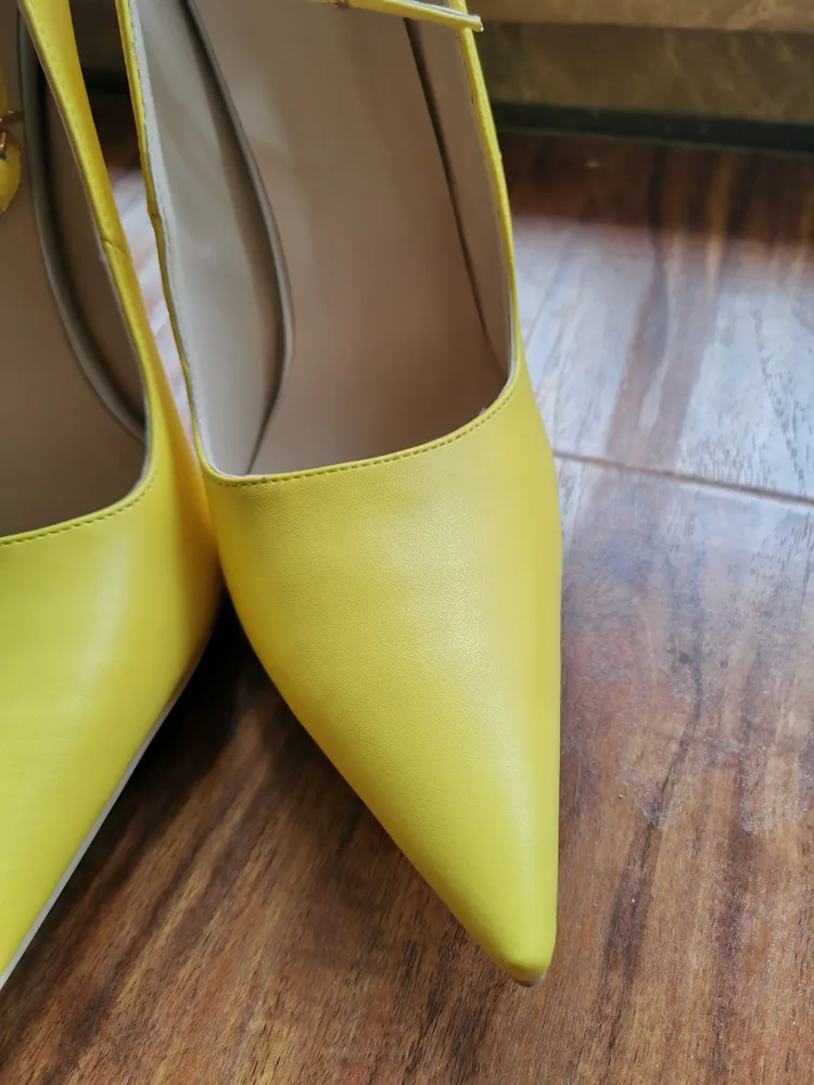 MKKHOU Fashion Single Shoes Women New Four Seasons Shoes High Heels Original Design Simple Yellow Pumps 15cm Sexy Ladies Shoes