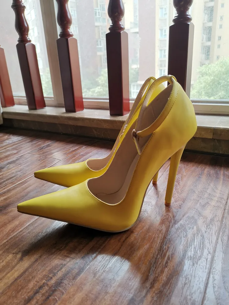 MKKHOU Fashion Single Shoes Women New Four Seasons Shoes High Heels Original Design Simple Yellow Pumps 15cm Sexy Ladies Shoes