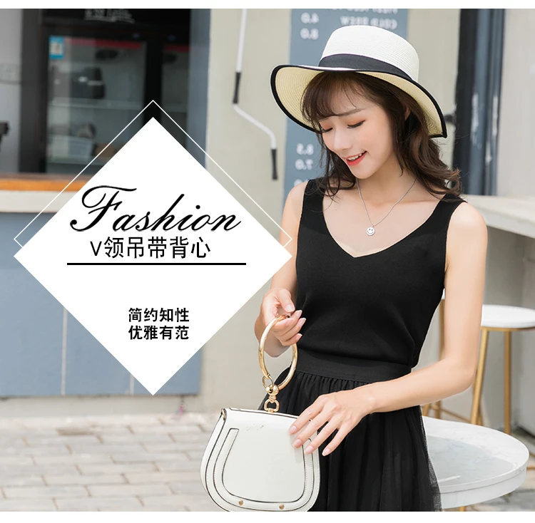 Knitted Women Tank Top Underwear Sexy Padded V Neck Backless Crop Tops Camisole Female Sleeveless Solid Intimate Lingerie Tops