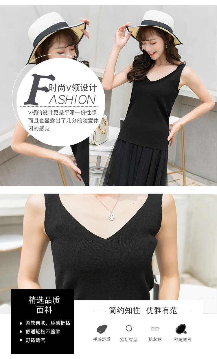 Knitted Women Tank Top Underwear Sexy Padded V Neck Backless Crop Tops Camisole Female Sleeveless Solid Intimate Lingerie Tops