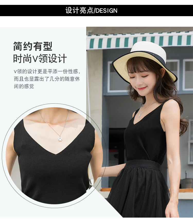 Knitted Women Tank Top Underwear Sexy Padded V Neck Backless Crop Tops Camisole Female Sleeveless Solid Intimate Lingerie Tops