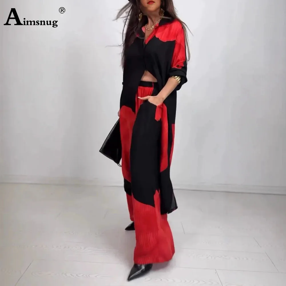 2025 Autumn Boho 3D Print Two Piece Sets Women Tracksuit set female long sleeves casual Blouse and Wide Leg Pants Co-ords New