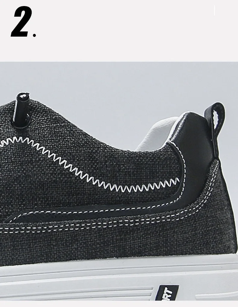 Odor Resistant Canvas Shoes Men Casual Sneakers Slip On Trainers Male Summer Breathable Espradilles Man Black Plimsolls Shoes