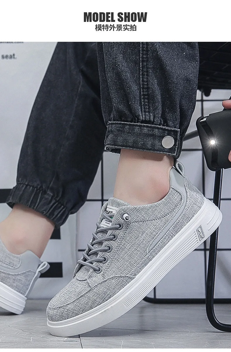 Odor Resistant Canvas Shoes Men Casual Sneakers Slip On Trainers Male Summer Breathable Espradilles Man Black Plimsolls Shoes