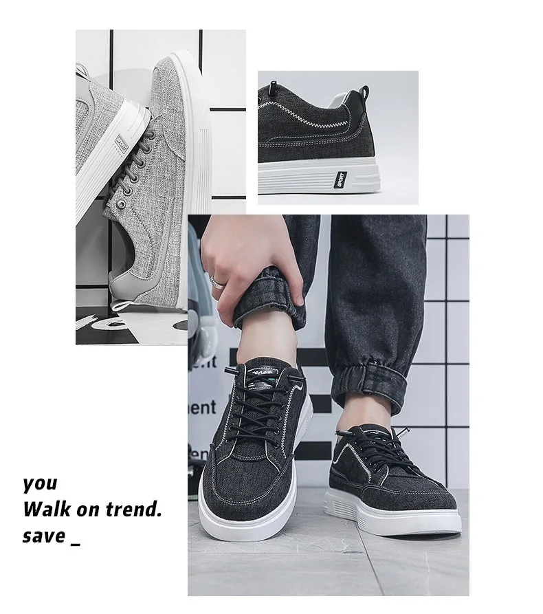 Odor Resistant Canvas Shoes Men Casual Sneakers Slip On Trainers Male Summer Breathable Espradilles Man Black Plimsolls Shoes