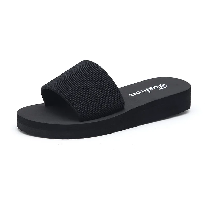 Fashion Wedge Heels Slippers Women Flip Flops Summer Thick Bottom Sandals Platform Slippers Soft Beach Shoes Non-Slip Slides