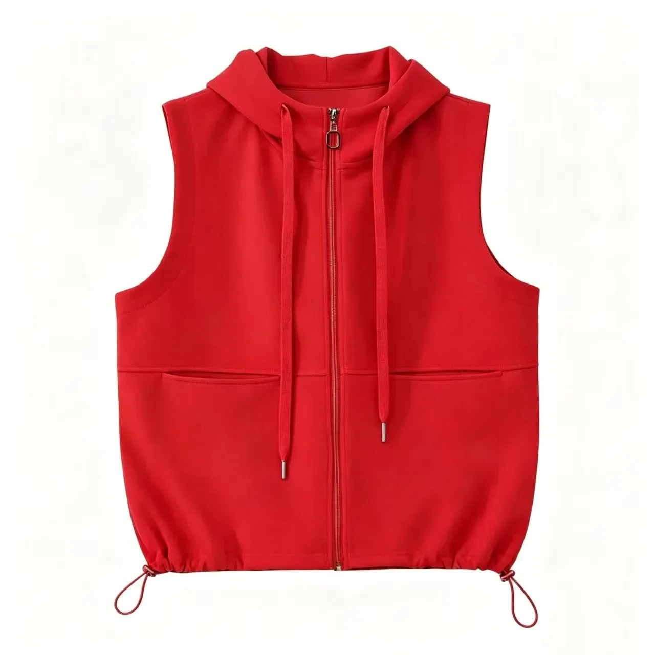 Women's Cotton Hooded Sweatshirt Vest Cotton Sleeveless Top Korean Fashion Sleeveless Cardigan Thin Streetwear Loose Leisure New