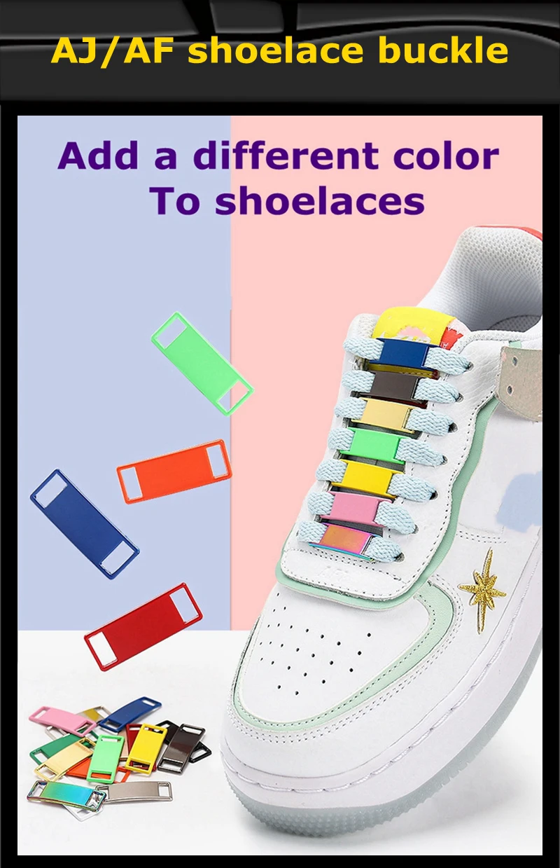 2 Pcs Blank Metal Shoelace Buckles Stylish Sneaker Decorations Fits All Types of Flat Shoelaces Shoe Accessories
