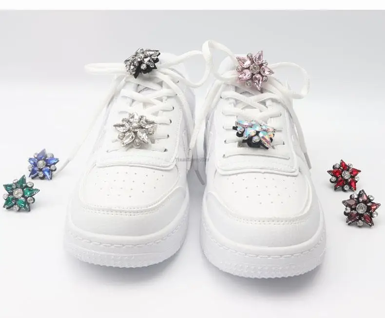 Colorful Gems Shoe Charm Fashion Rhinestones Sneaker Charms Girl Gift Shoe Decoration Af1 DIY Shoelaces Buckles Shoes Accesories