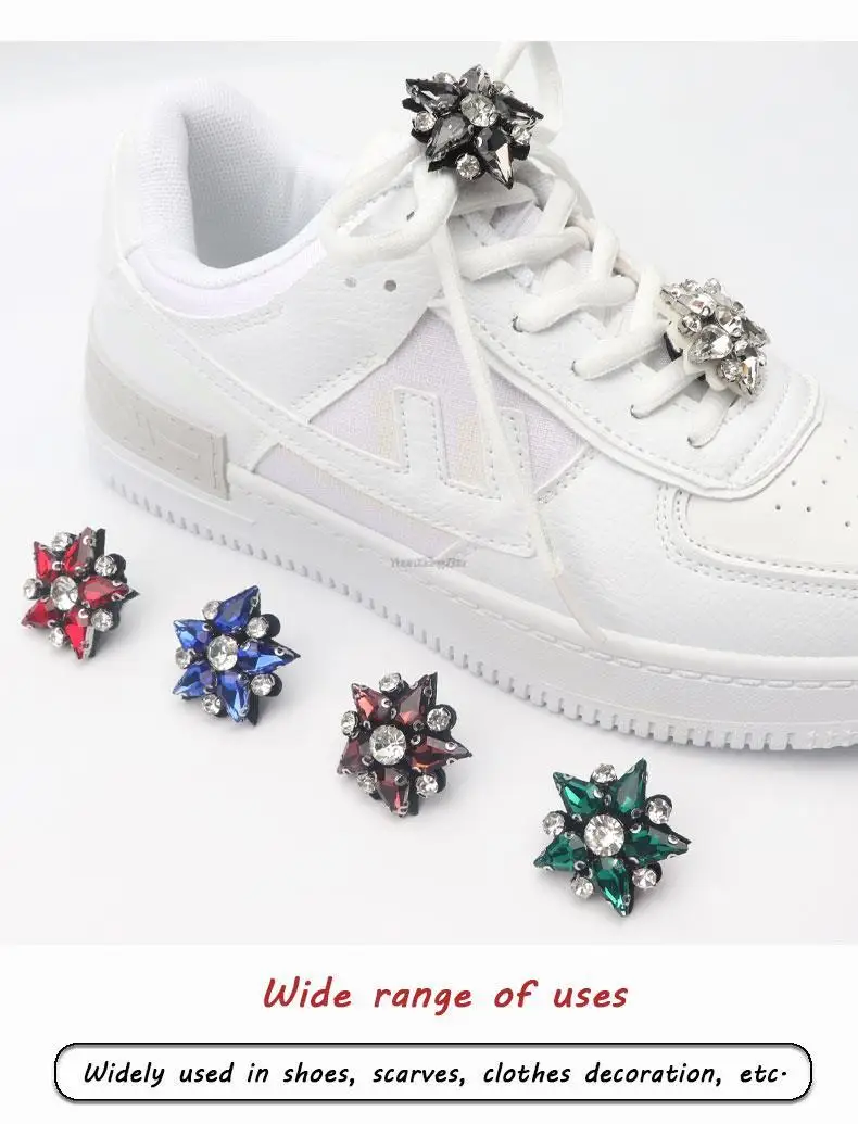 Colorful Gems Shoe Charm Fashion Rhinestones Sneaker Charms Girl Gift Shoe Decoration Af1 DIY Shoelaces Buckles Shoes Accesories