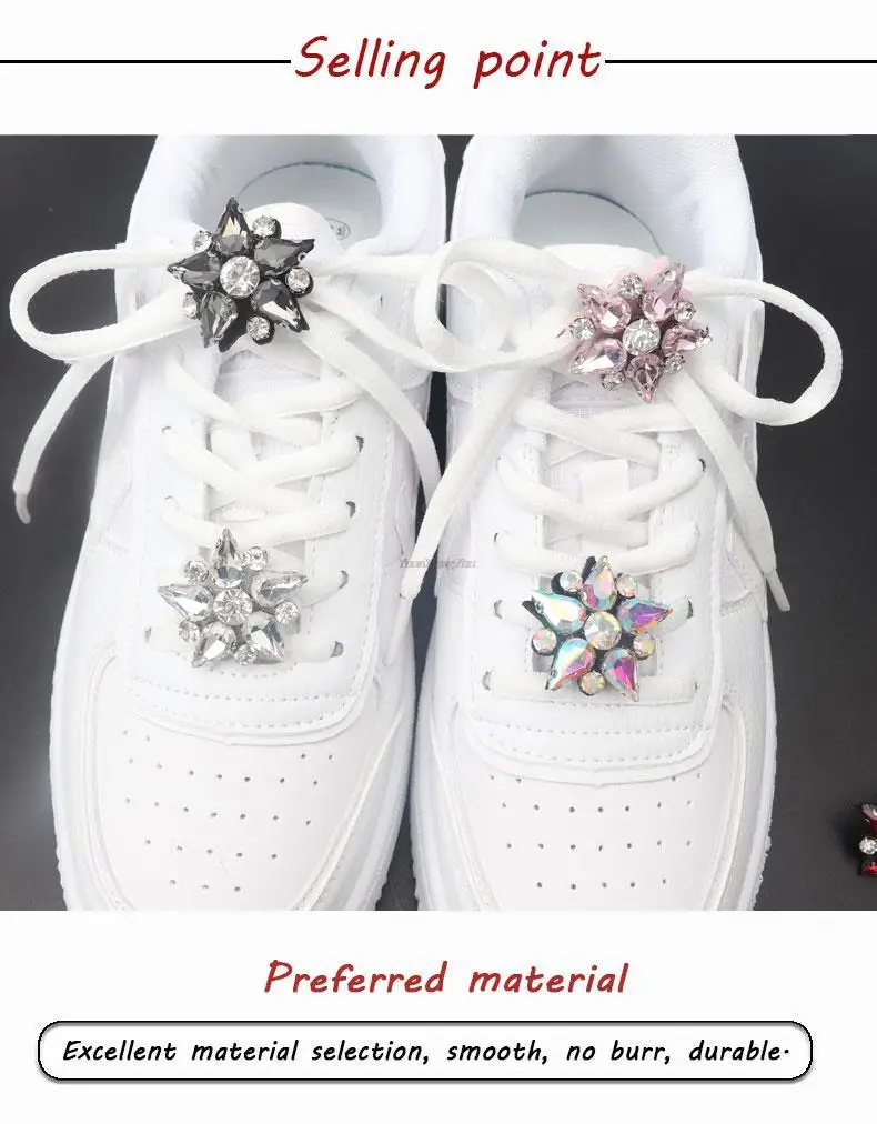 Colorful Gems Shoe Charm Fashion Rhinestones Sneaker Charms Girl Gift Shoe Decoration Af1 DIY Shoelaces Buckles Shoes Accesories