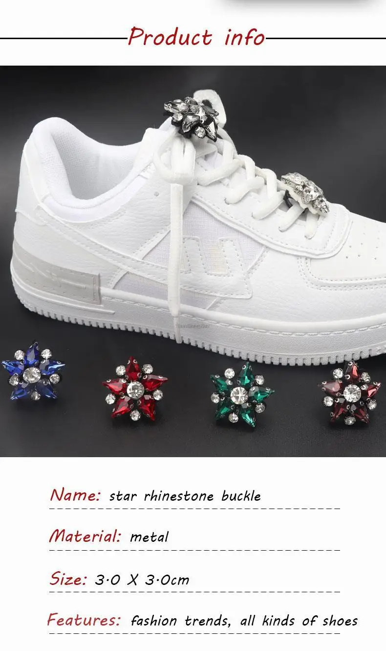 Colorful Gems Shoe Charm Fashion Rhinestones Sneaker Charms Girl Gift Shoe Decoration Af1 DIY Shoelaces Buckles Shoes Accesories