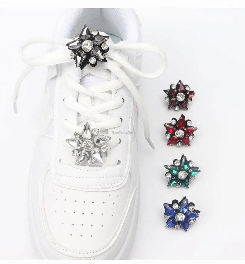 Colorful Gems Shoe Charm Fashion Rhinestones Sneaker Charms Girl Gift Shoe Decoration Af1 DIY Shoelaces Buckles Shoes Accesories