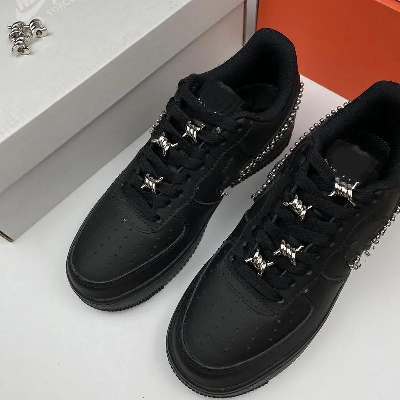 Shoe Decorative Luxurious for AF1 AJ1 Flower Sneakers Iron Ring Shoelaces Metal Buckles Wire Thorn Knot Shoe Charms Accessories