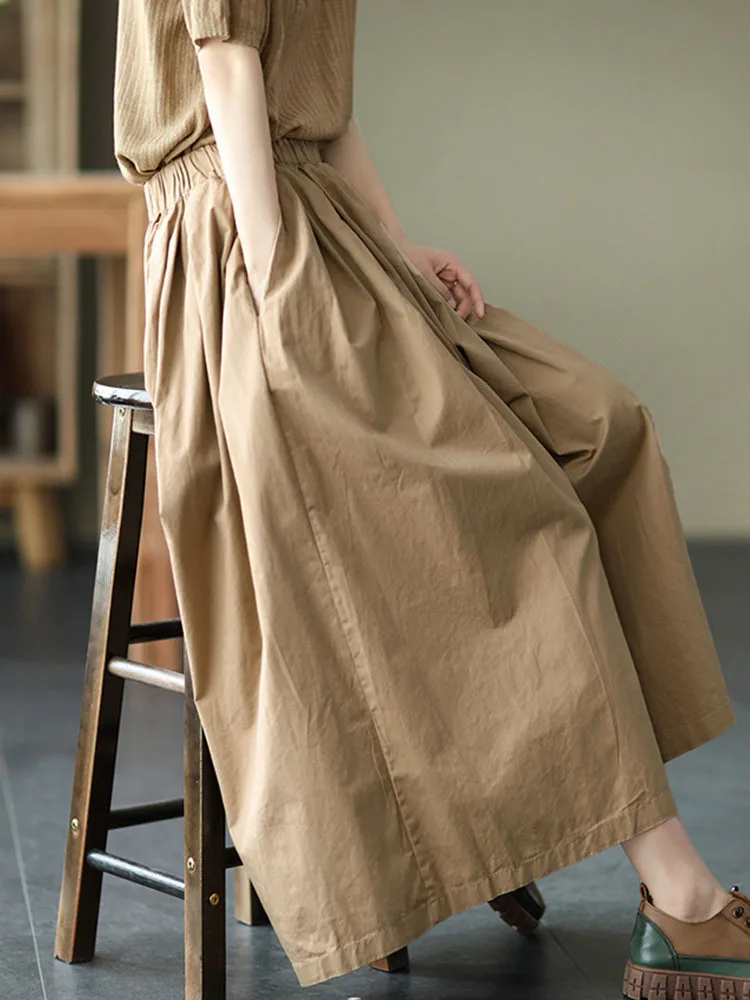 Amax LuluE Fall 2025 Womens Fashion Loose Leisure Cotton Wide Pants Luxury Females Korean Style Classic Trousers Vintage Clothes