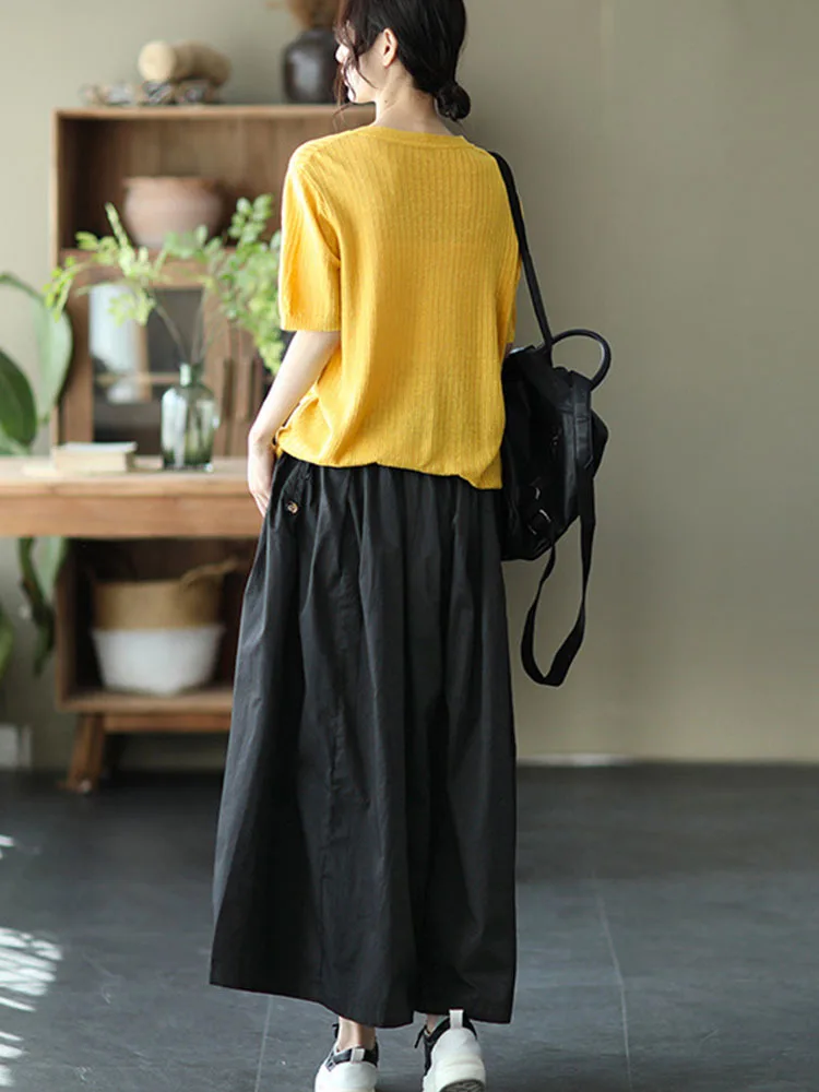 Amax LuluE Fall 2025 Womens Fashion Loose Leisure Cotton Wide Pants Luxury Females Korean Style Classic Trousers Vintage Clothes