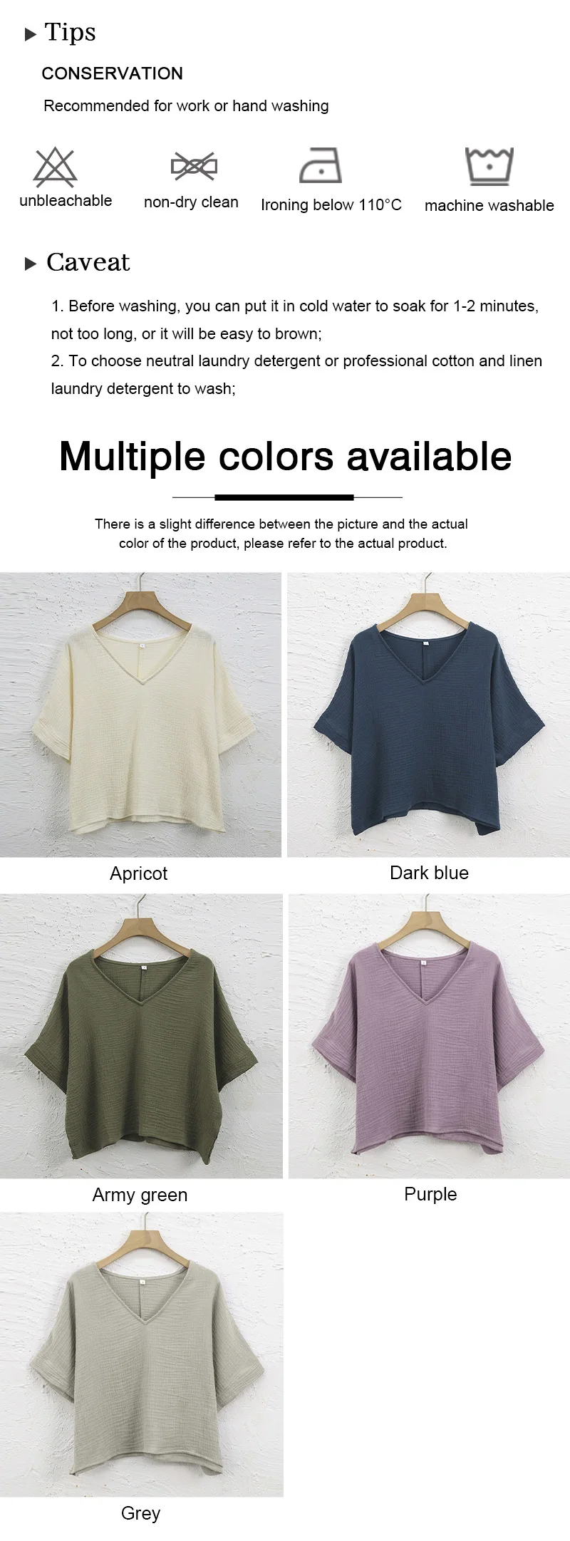 Chic 100% Cotton Muslin Top For Women T-shirt Sexy V-neck Short Sleeve Casual Loose Streetwear Gauze Shirt Ropa Mujer Camisetas