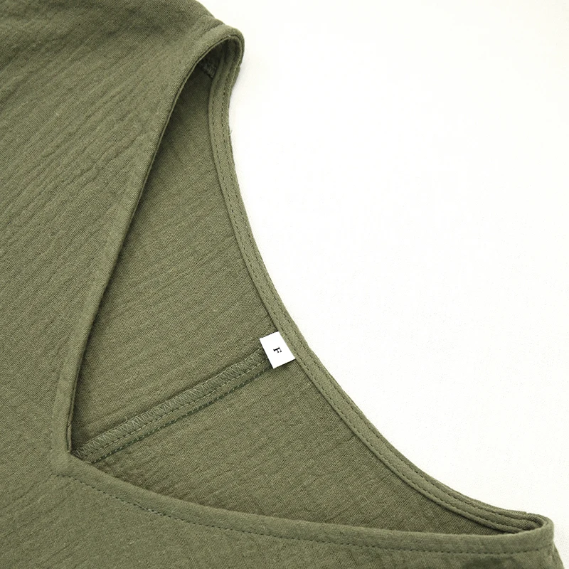 Chic 100% Cotton Muslin Top For Women T-shirt Sexy V-neck Short Sleeve Casual Loose Streetwear Gauze Shirt Ropa Mujer Camisetas