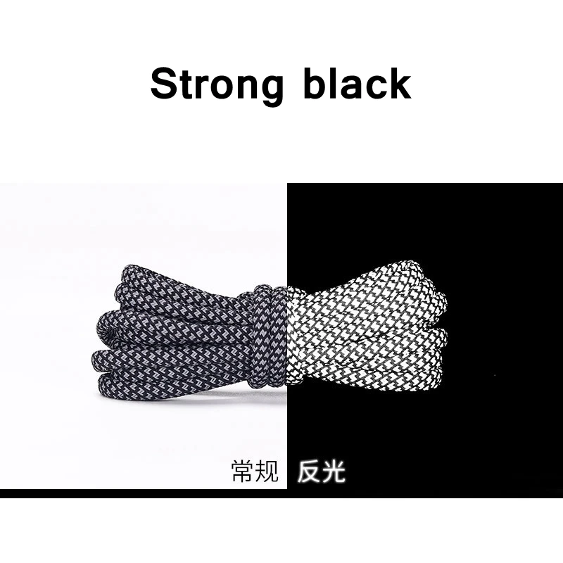1 Pair NEW Reflective Sports Shoelace Round Rope Rhoelace Rtrong Light Shoelace Durable Shoelace Rope Length 100/120/140/160CM