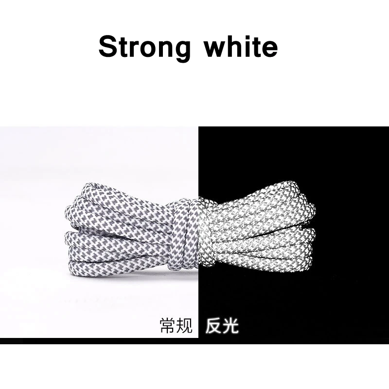 1 Pair NEW Reflective Sports Shoelace Round Rope Rhoelace Rtrong Light Shoelace Durable Shoelace Rope Length 100/120/140/160CM
