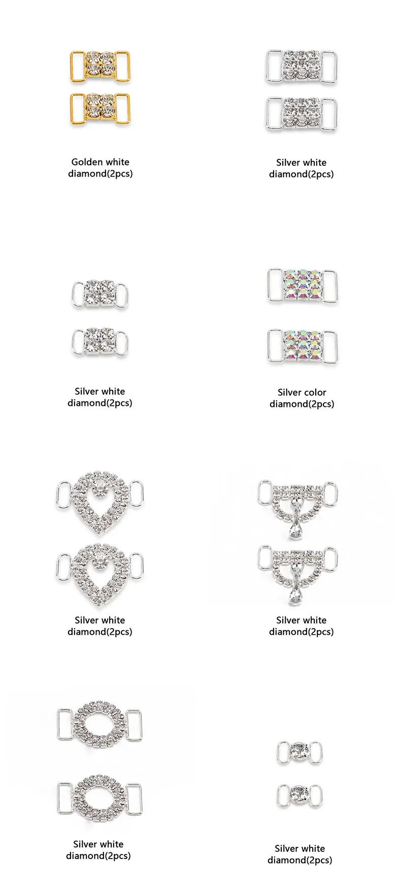 Luxurious Diamond Shoelaces Metal Buckle for Rhinestone Shoe Decorations Charms Metal Laces Lock Sneakers Shoes Accessories