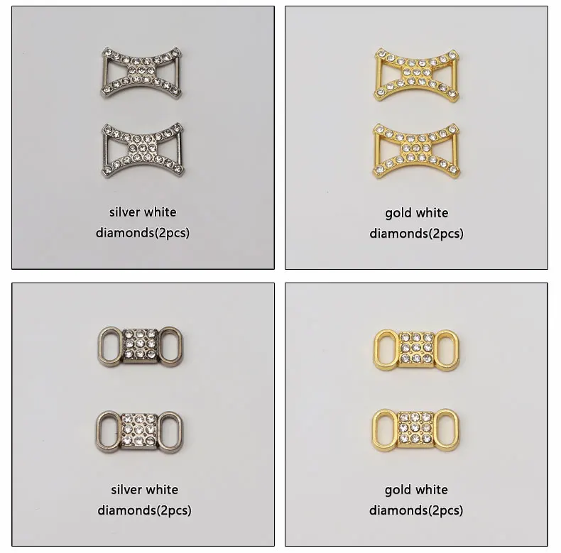 Luxurious Diamond Shoelaces Metal Buckle for Rhinestone Shoe Decorations Charms Metal Laces Lock Sneakers Shoes Accessories
