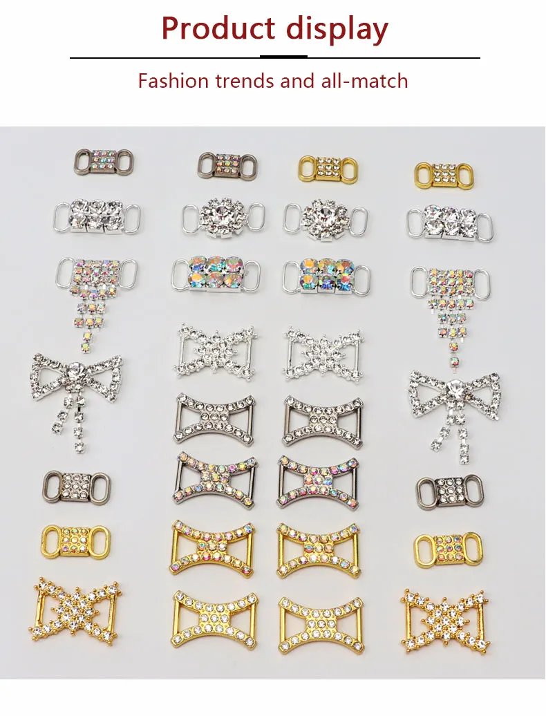 Luxurious Diamond Shoelaces Metal Buckle for Rhinestone Shoe Decorations Charms Metal Laces Lock Sneakers Shoes Accessories