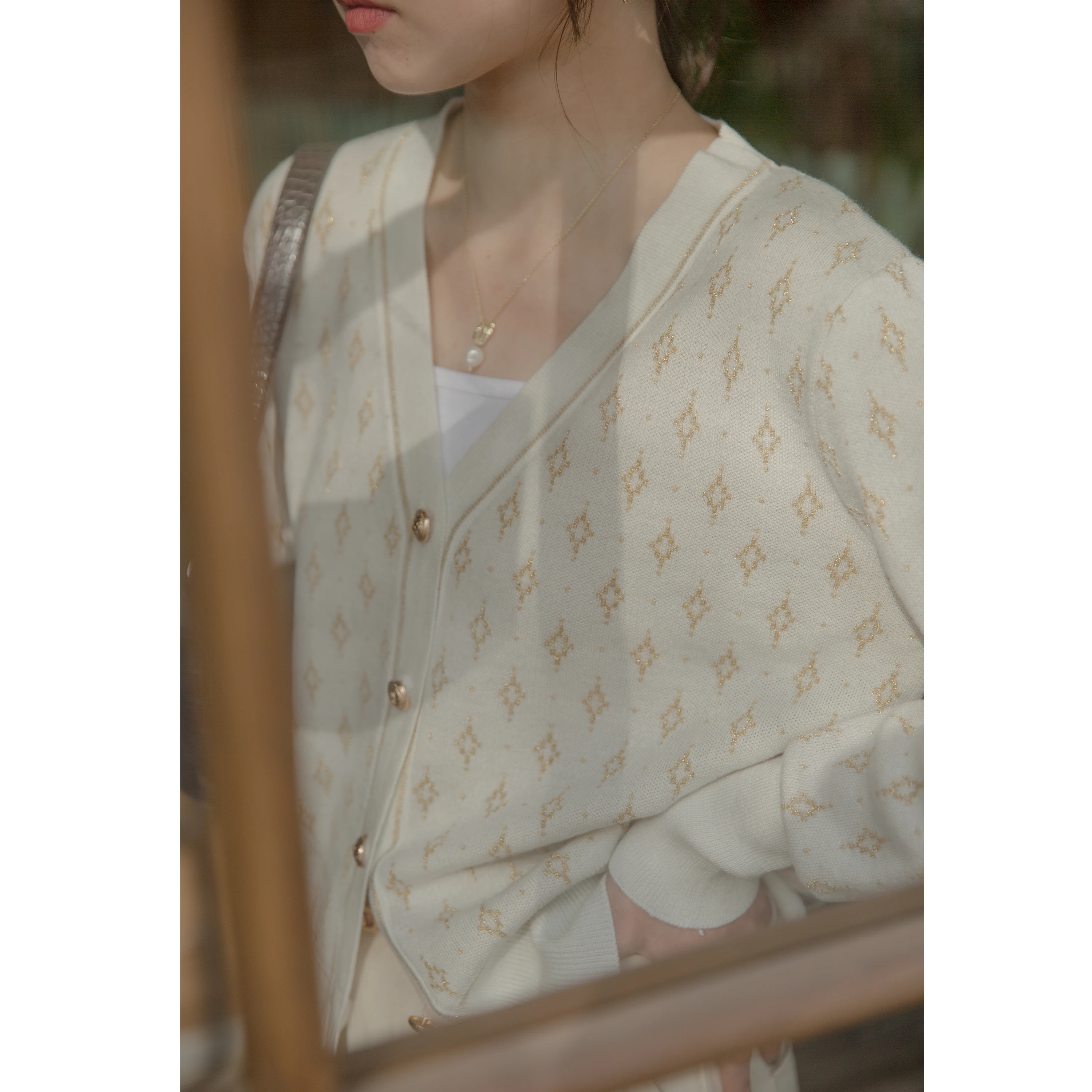 Autumn Winter Women Wool Blend Sweater Slim V-neck Cardigan Female Warm Casual Knitted Printing Bottoming Coat Comfortable Tops