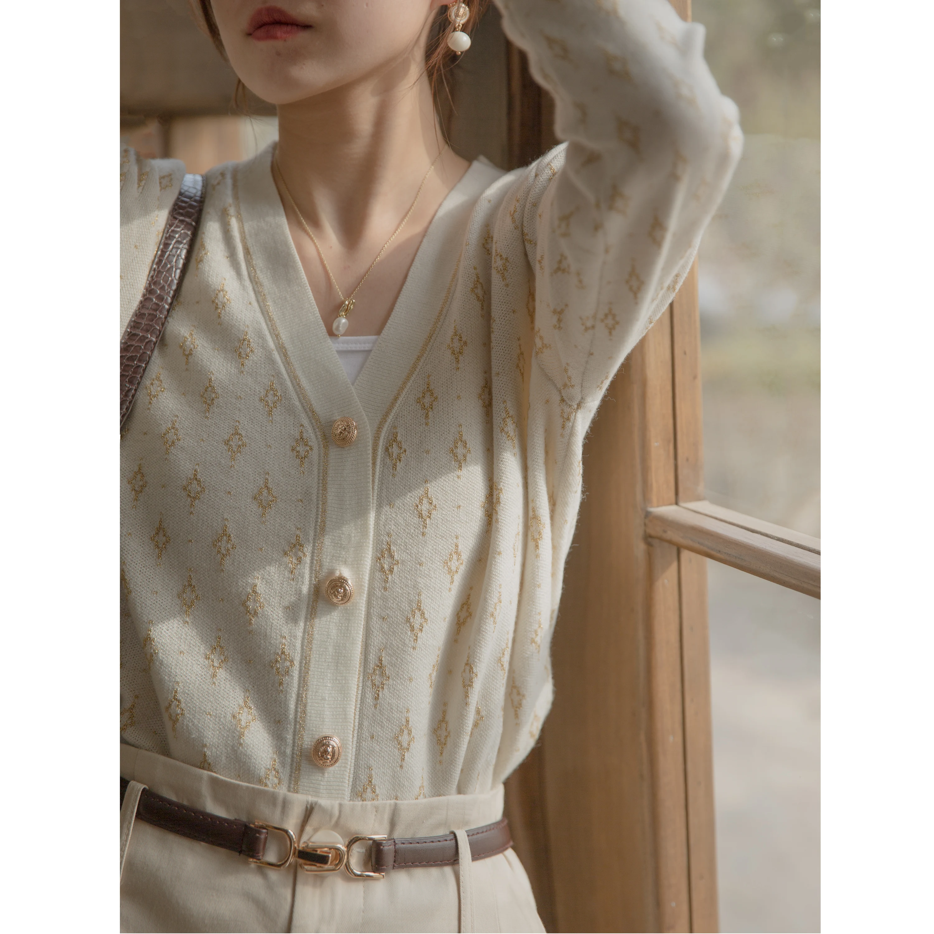 Autumn Winter Women Wool Blend Sweater Slim V-neck Cardigan Female Warm Casual Knitted Printing Bottoming Coat Comfortable Tops
