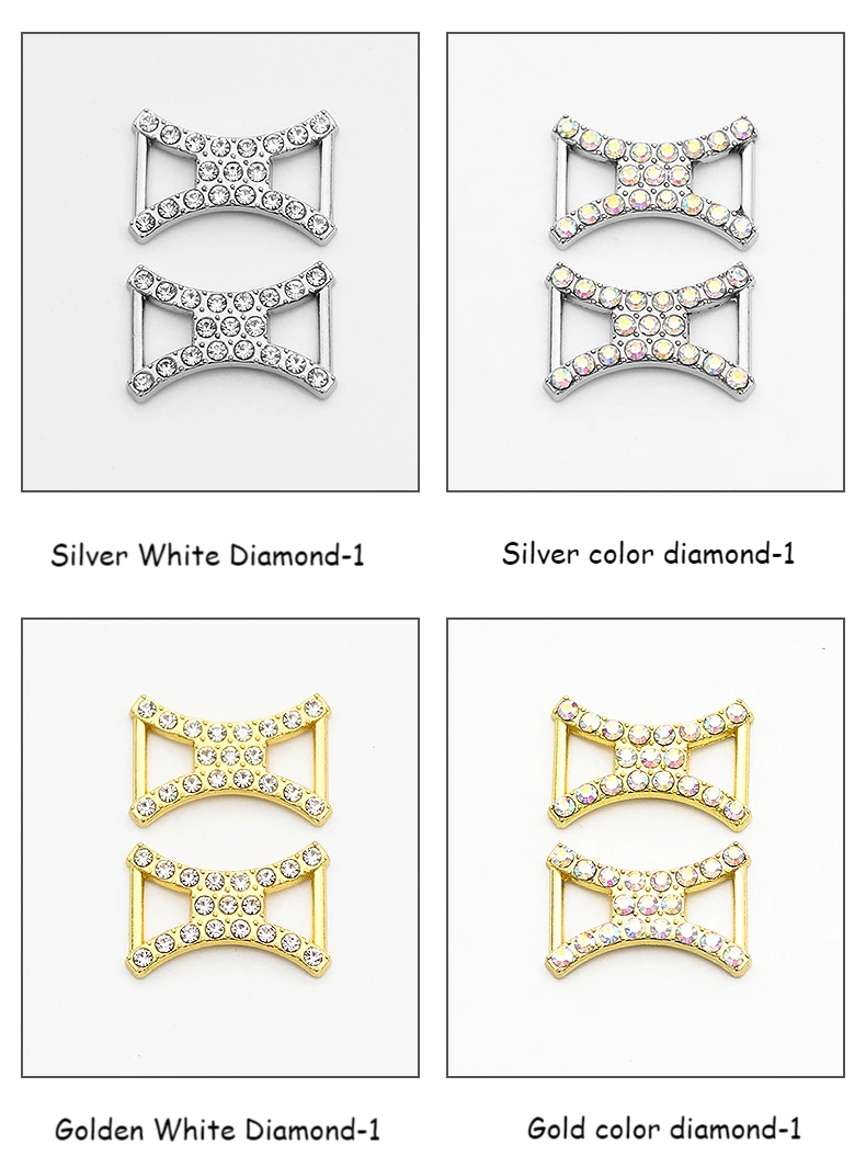 1 Pair New Diamond Shoe Charms Fashion Laces Buckle Quality Metal Shoelaces Decorations Chapa Shoes Accessories