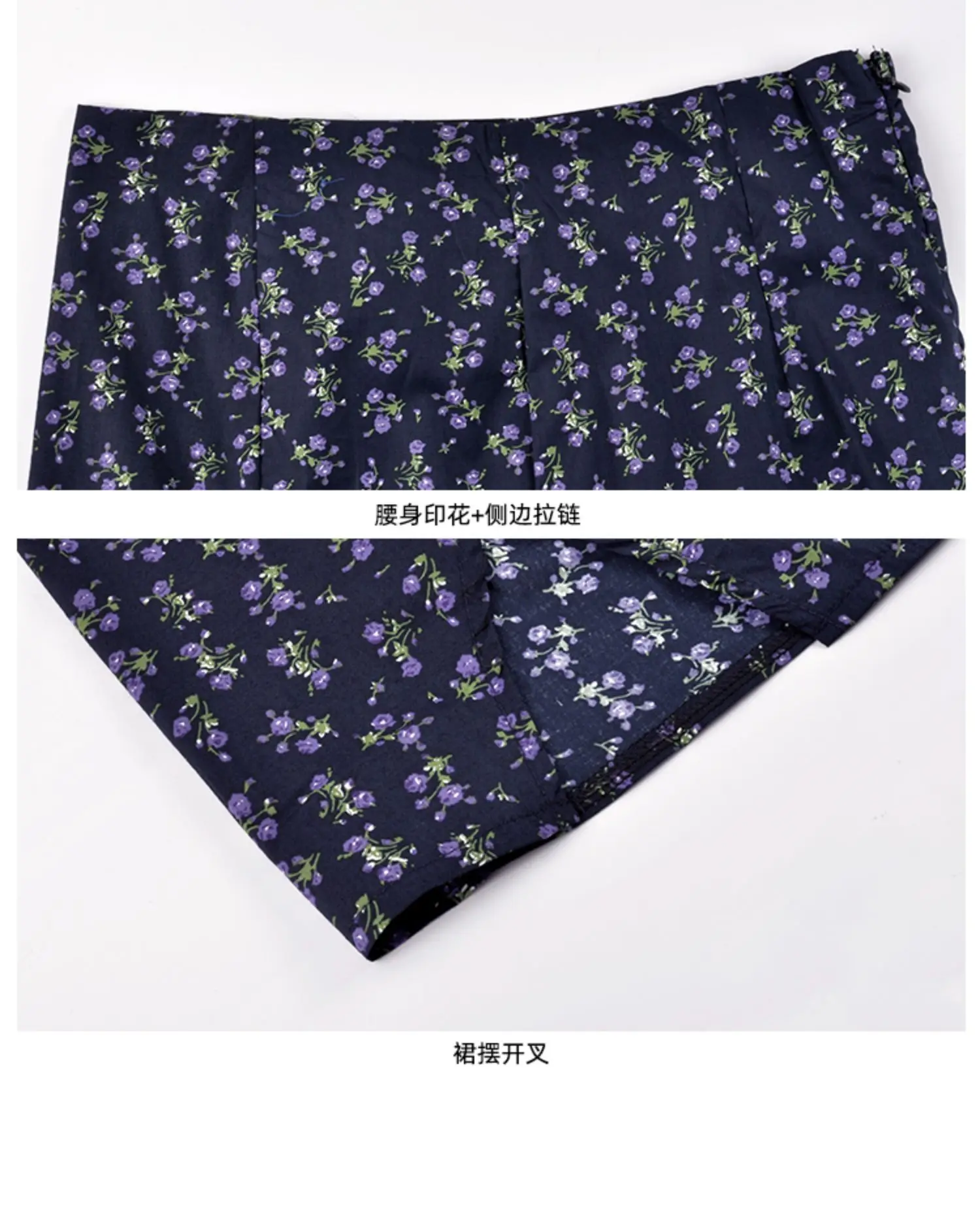KPOP Dress Sweet Shorts Sets Broken Flower Skirts Exposed Navel Two Piece Set Women Split Skirt Puff Sleeve 2 Piece Sets 2022