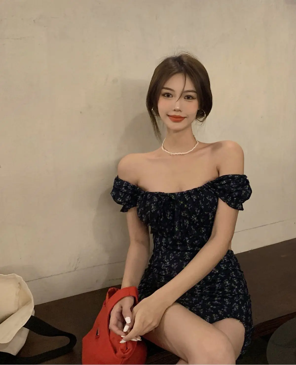 KPOP Dress Sweet Shorts Sets Broken Flower Skirts Exposed Navel Two Piece Set Women Split Skirt Puff Sleeve 2 Piece Sets 2022