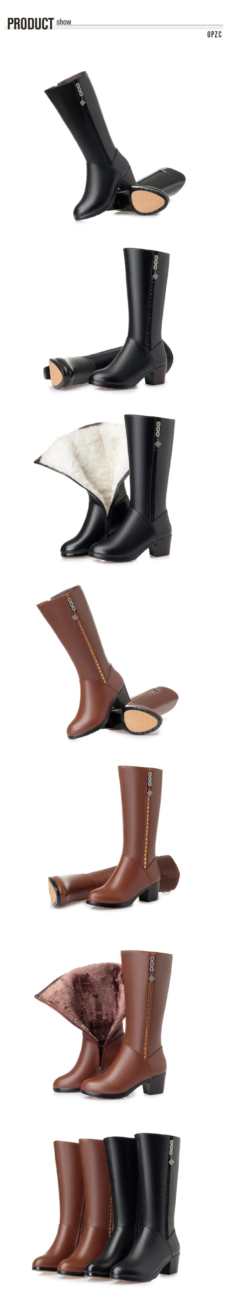 AIYUQI Women winter boots 2026 genuine leather female motorcycle boots big size 35-43 warm wool boots women Police boots