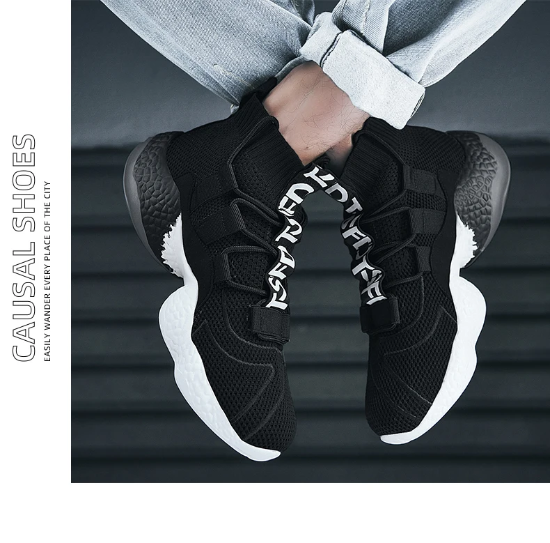 Spring New Men Running Shoes Non Slip Fashion Sneakers Breathable Mesh Soft Sole Casual Athletic Walking Shoes Large Size 39-48