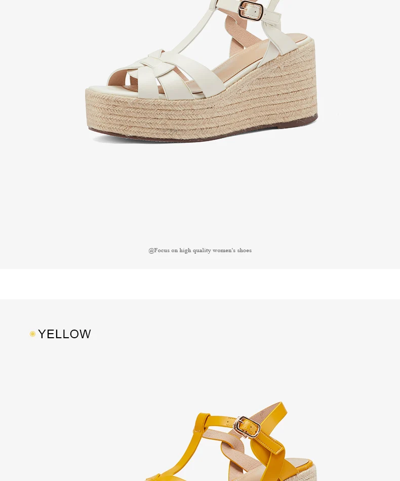 2021 New Brand Genuine Leather Women Sandals Fashion Wedges Peep Toe Platform Shoes Woman Summer T-Strap Dress Party Shoes Woman