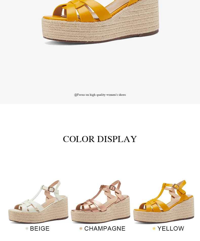2021 New Brand Genuine Leather Women Sandals Fashion Wedges Peep Toe Platform Shoes Woman Summer T-Strap Dress Party Shoes Woman