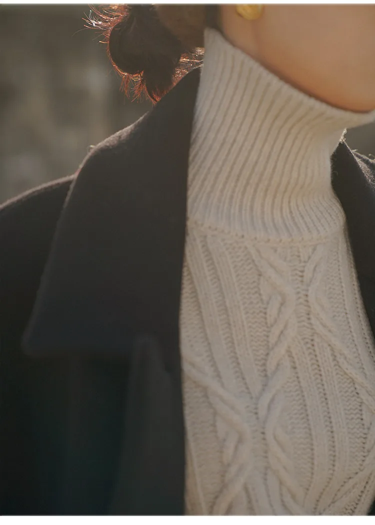 Winter Turtleneck Sweater Women Cashmere Argyle Sweaters Pure Color Knitted Pullover Oversized Loose Casual Lady Jumper