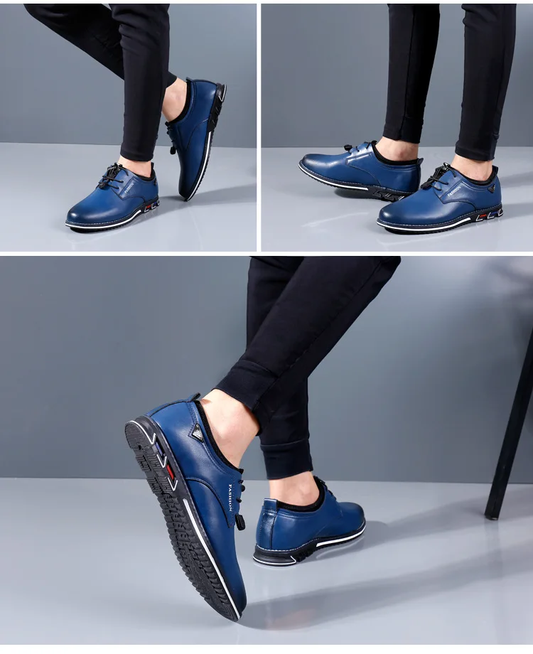 Men's Casual Shoes Black Spring Male Footwear Loafers Soft Bottom Lace Up Outdoor Business Sneakers Shoes For Men Big Size 48