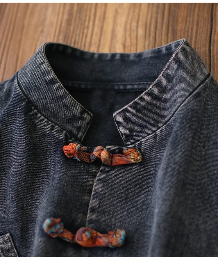 Amax LuluE 2024 Chinese Fashion Designer Clothes Women Vintage Denim Sleeveless Coats Ladies Casual Loose Luxury Punk Waistcoats