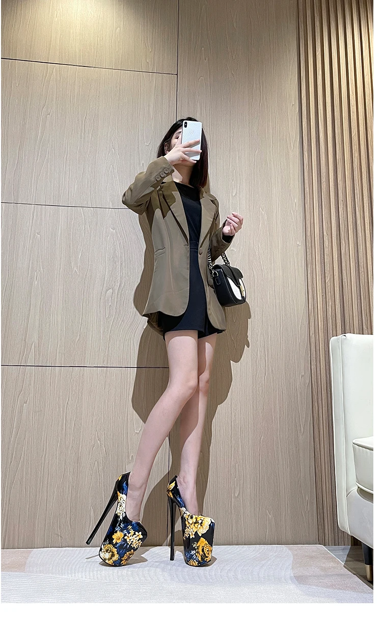 Fashion Catwalk Shows 22cm Pumps Platform Women shoes 20cm Ultra High Thin heels Bridal zapatos mujer Steel Pipe Dance Stilettos