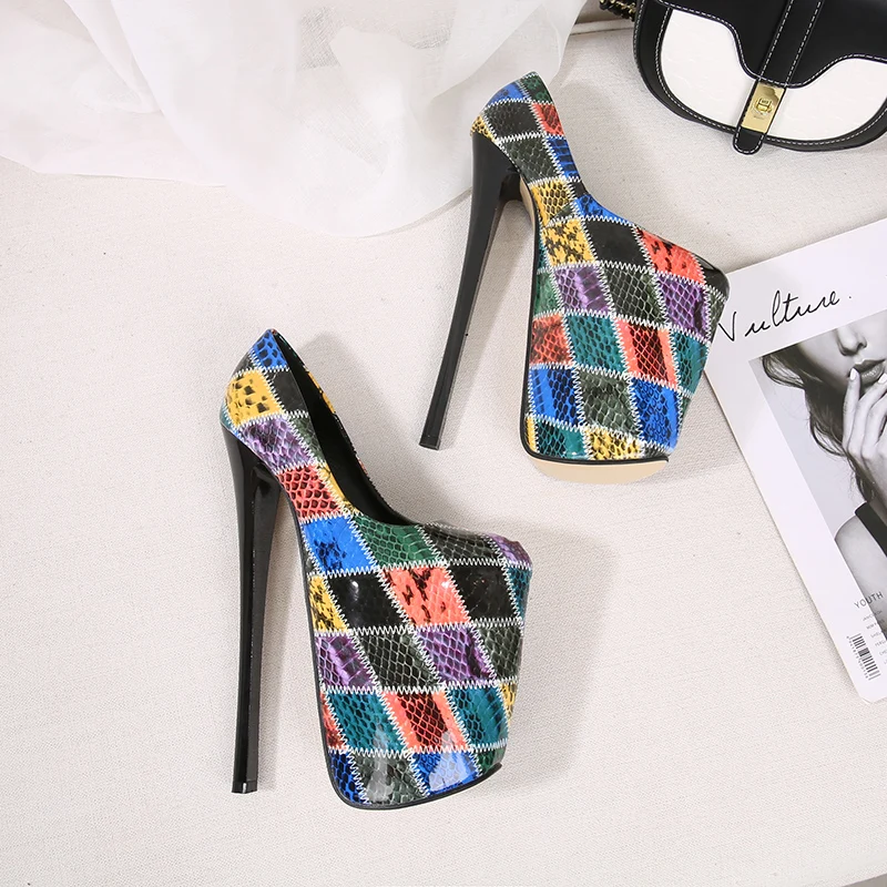 Fashion Catwalk Shows 22cm Pumps Platform Women shoes 20cm Ultra High Thin heels Bridal zapatos mujer Steel Pipe Dance Stilettos
