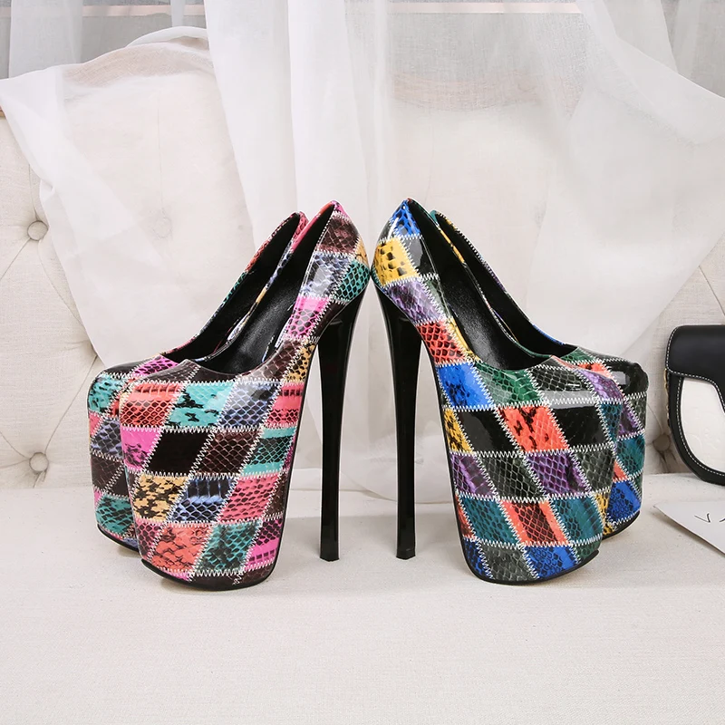Fashion Catwalk Shows 22cm Pumps Platform Women shoes 20cm Ultra High Thin heels Bridal zapatos mujer Steel Pipe Dance Stilettos