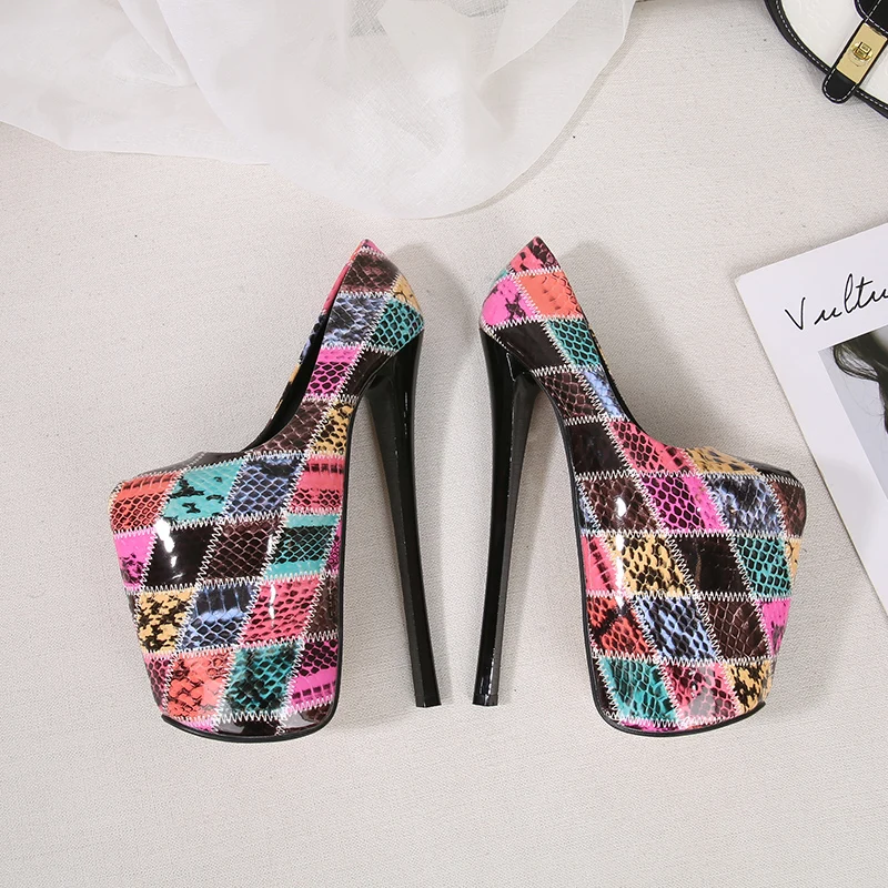 Fashion Catwalk Shows 22cm Pumps Platform Women shoes 20cm Ultra High Thin heels Bridal zapatos mujer Steel Pipe Dance Stilettos