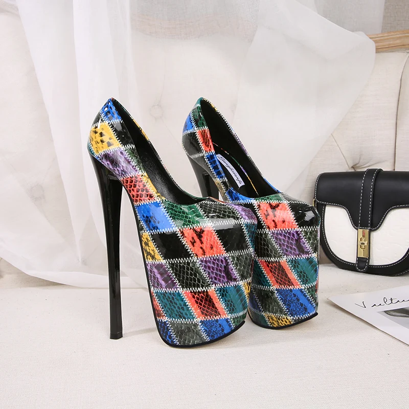 Fashion Catwalk Shows 22cm Pumps Platform Women shoes 20cm Ultra High Thin heels Bridal zapatos mujer Steel Pipe Dance Stilettos