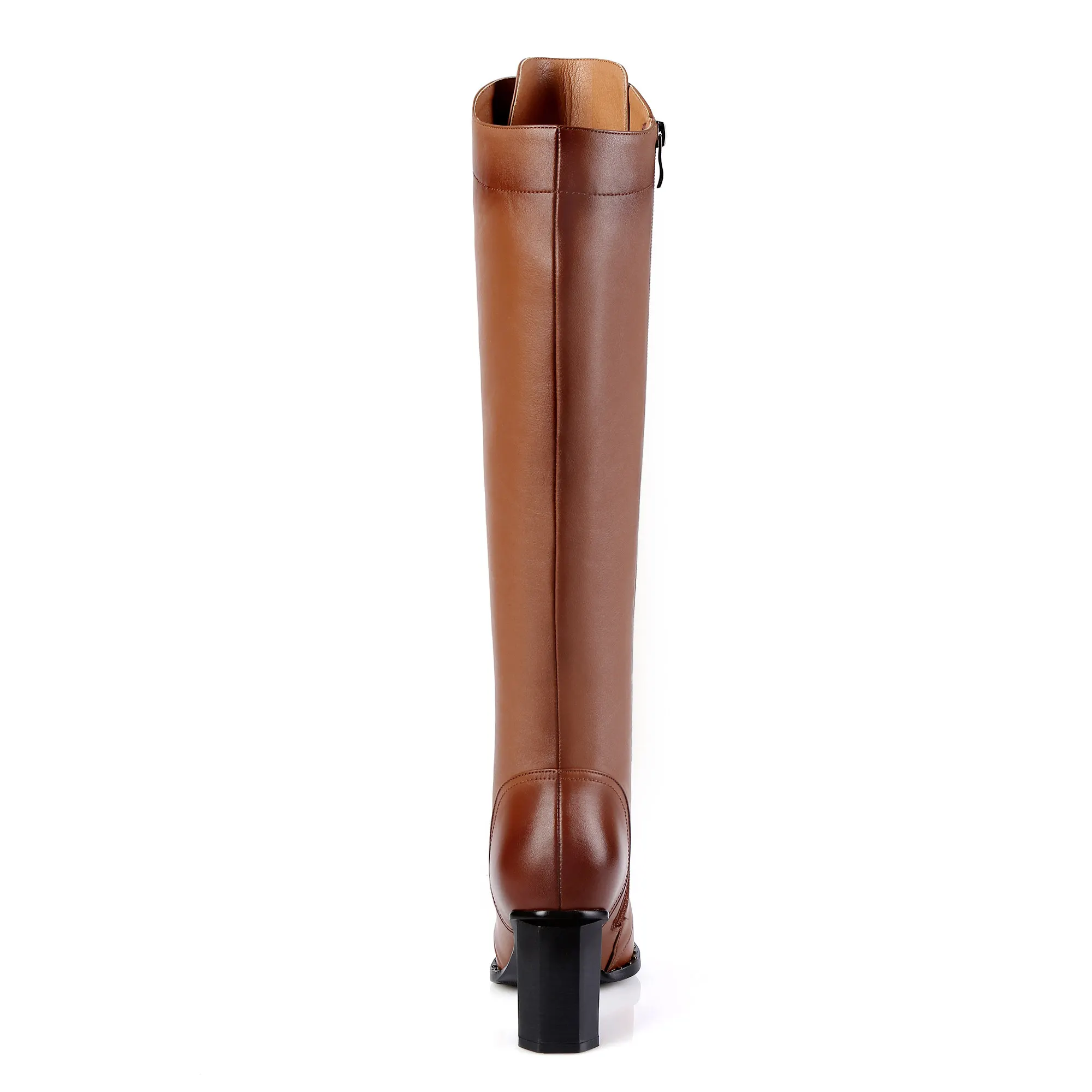 Women Knee High Boots 2026 Luxury Cow Genuine Leather Brown Black High Heels Long Boot Designer Female Winter Shoes Big Size 42