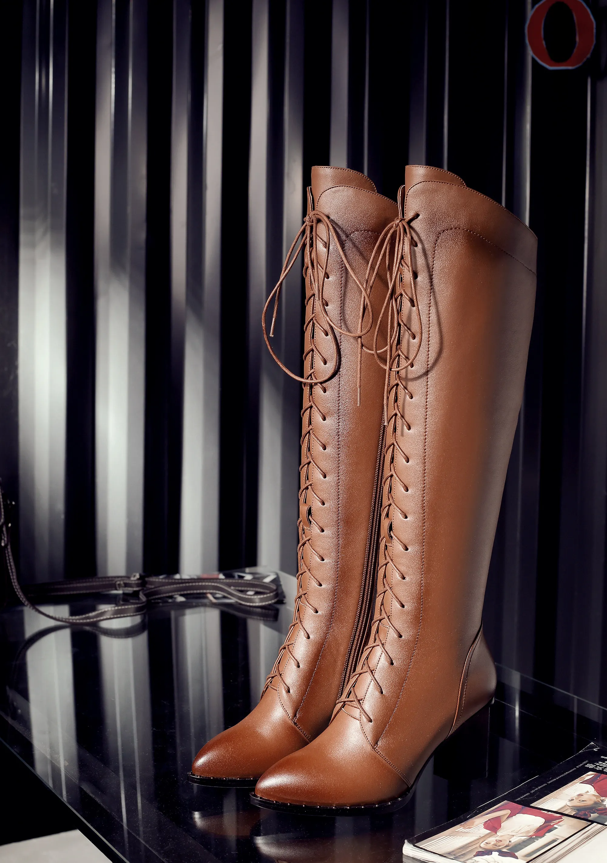 Women Knee High Boots 2026 Luxury Cow Genuine Leather Brown Black High Heels Long Boot Designer Female Winter Shoes Big Size 42