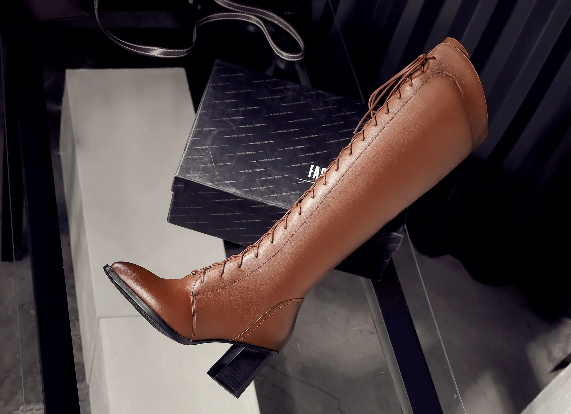 Women Knee High Boots 2026 Luxury Cow Genuine Leather Brown Black High Heels Long Boot Designer Female Winter Shoes Big Size 42