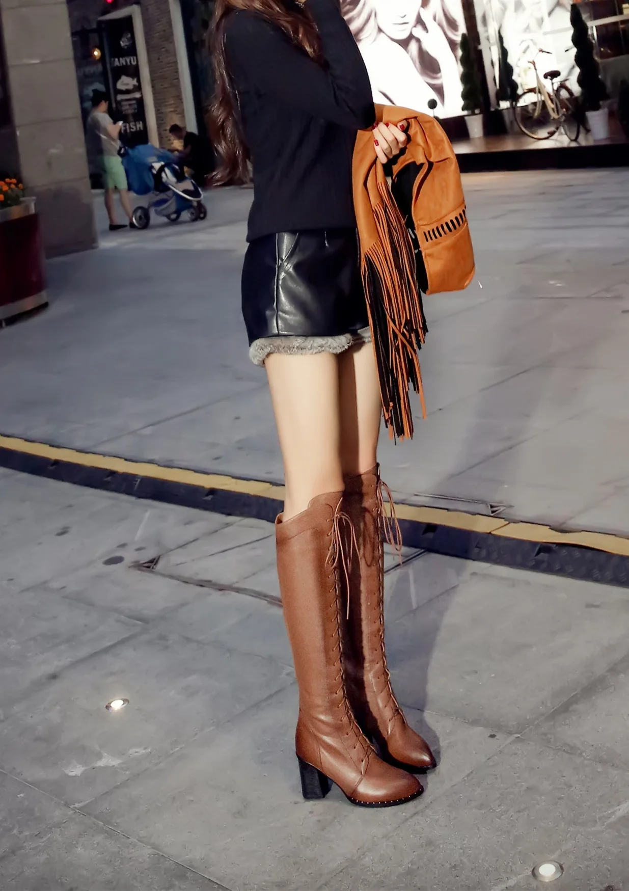 Women Knee High Boots 2026 Luxury Cow Genuine Leather Brown Black High Heels Long Boot Designer Female Winter Shoes Big Size 42