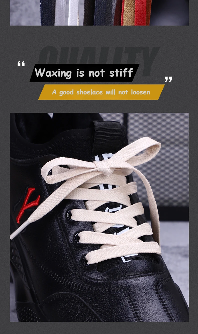 Casual Leather Shoelaces with Men's Women's Mid-high Help Leather Boots Boots Shoelaces Flat Waterproof Waxed Shoes Laces