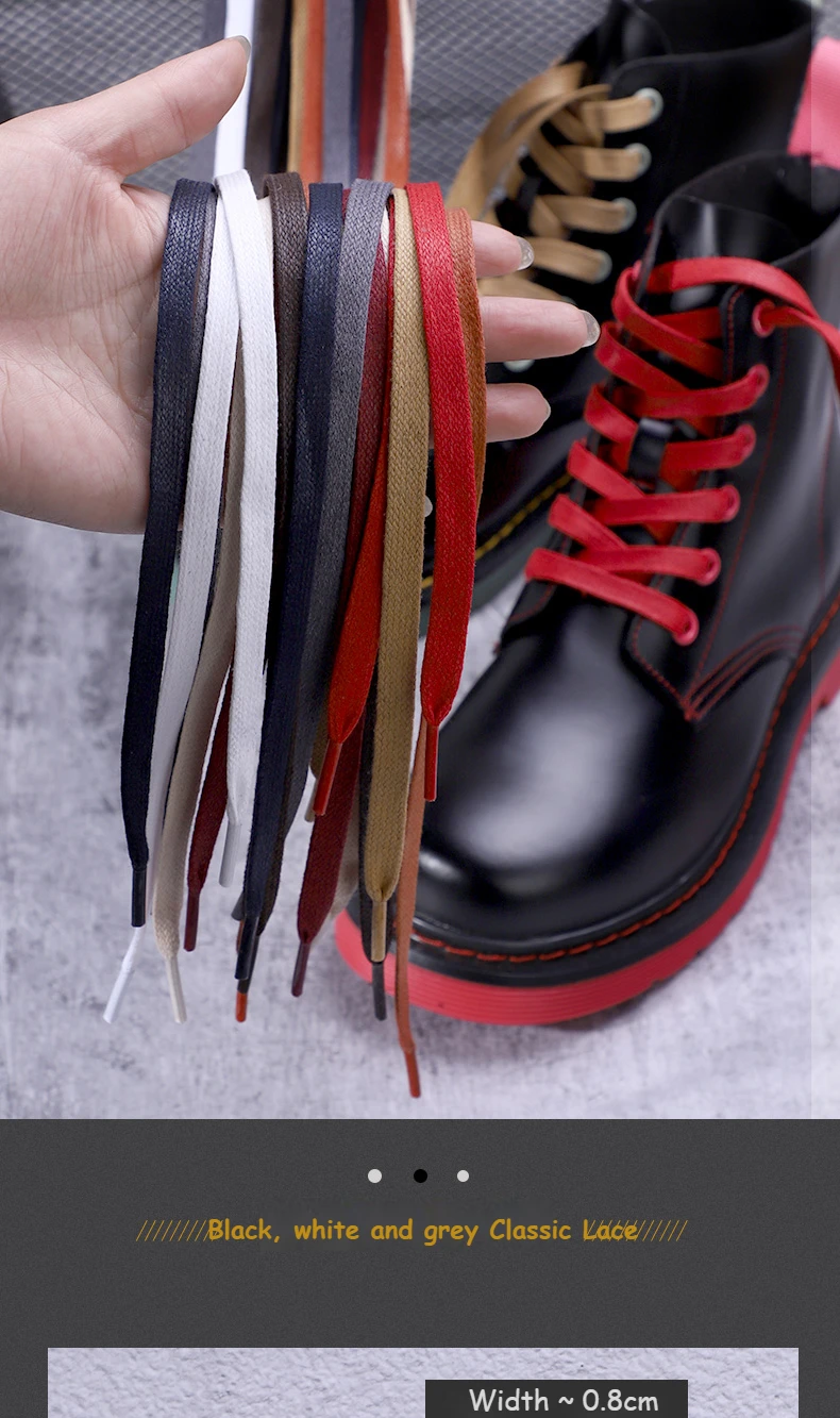 Casual Leather Shoelaces with Men's Women's Mid-high Help Leather Boots Boots Shoelaces Flat Waterproof Waxed Shoes Laces